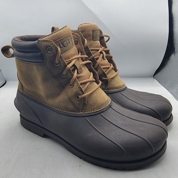 UGG Gatson Mens 9 Brown Mid Boots Chestnut Waterproof Leather Casual 1123671 - Picture 1 of 12